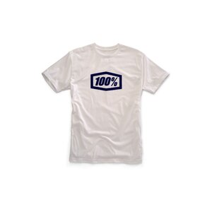 100% T-Shirt Essential Weiß Blau XL