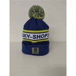 HUSKY Shop24 Bommel Mütze Blau Gelb