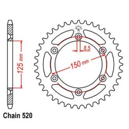 JT Kettenrad 50Z Stahl Schwarz