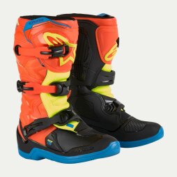 Alpinestars Stiefel Tech 3S Kids Neonorange Blau